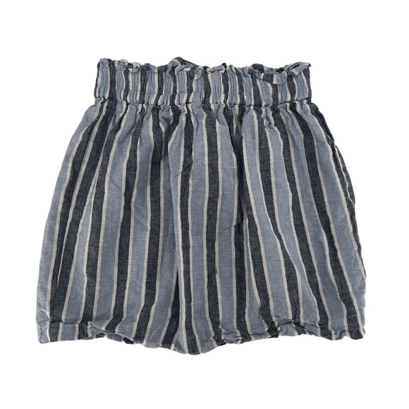 Angie Blue Striped Paper Bag Mini Skirt Size Large Women’s - Picture 3 of 4